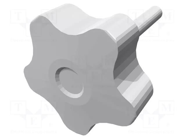 Knob; Ø: 50mm; Ext.thread: M8; 50mm; H: 32mm; technopolymer PP ELESA+GANTER VCT.50P-M8X50-C9