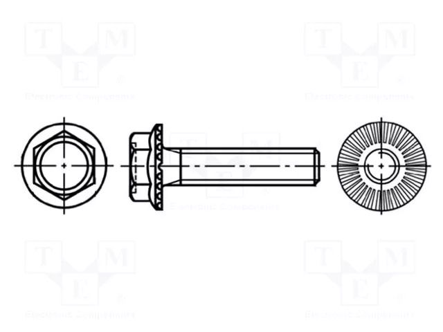 Screw; with flange; M8x30; 1.25; Head: hexagonal; steel; zinc BOSSARD B8X30/BN9727