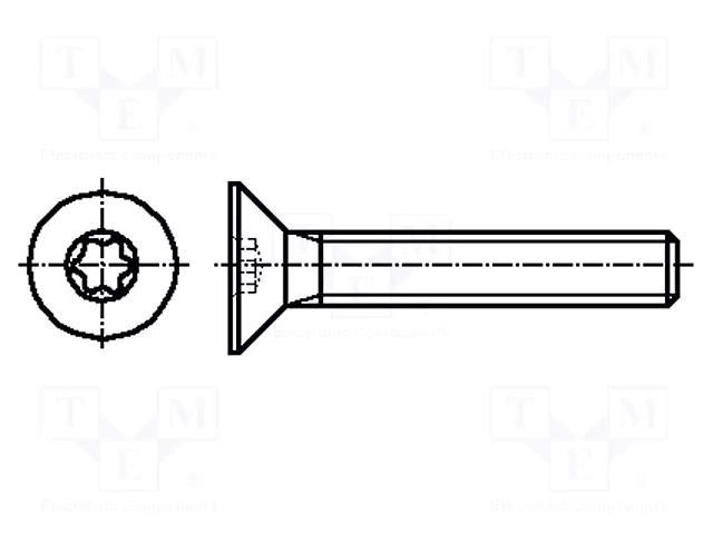 Screw; M3x6; 0.5; Head: countersunk; Torx®; TX10; ISO 14581 BOSSARD B3X6/BN3803