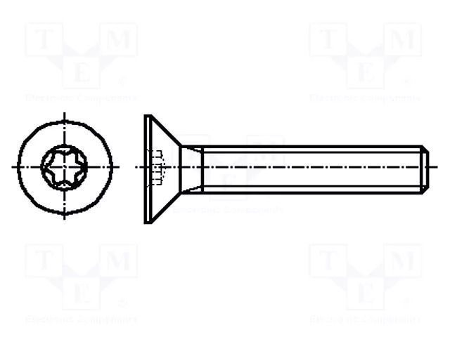 Screw; M4x6; 0.7; Head: countersunk; Torx®; TX20; ISO 14581 BOSSARD B4X6/BN3803