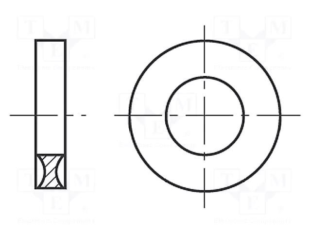 Washer; round; M2; D=5.3mm; h=1.5mm; polyamide; BN 1078 BOSSARD B2/BN1078