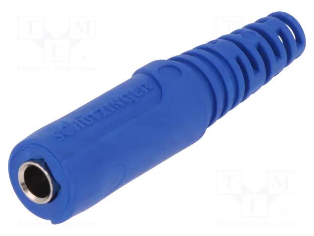 Connector: 4mm banana; socket; 32A; 33VAC; 70VDC; blue; Ø: 4mm SCHÜTZINGER KU09LNI-BL