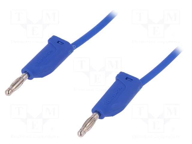 Test lead; 70VDC; 33VAC; 16A; banana plug 4mm,both sides; Len: 1m SCHÜTZINGER MFK151100-BL