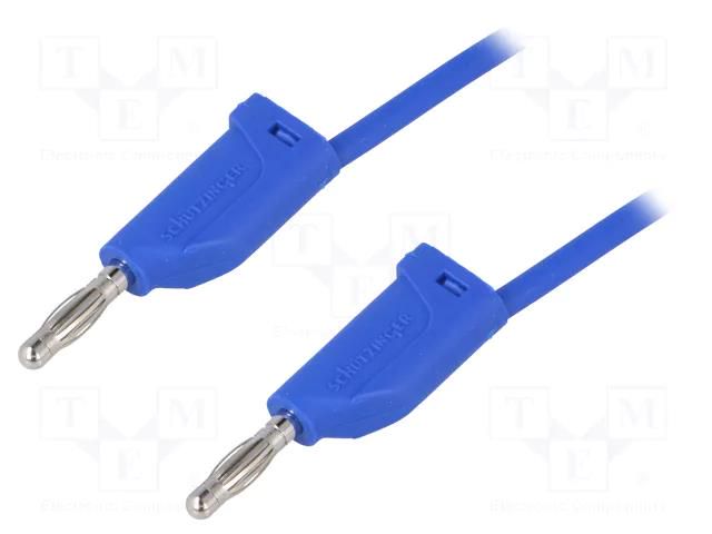 Test lead; 70VDC; 33VAC; 16A; banana plug 4mm,both sides; Len: 2m SCHÜTZINGER MFK151200-BL