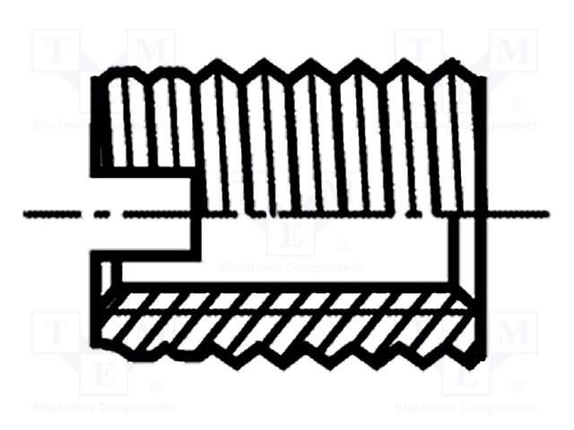 Threaded insert; brass; without coating; M4; BN 903 BOSSARD B4/BN903