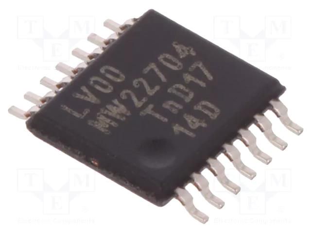 IC: digital; NAND; Ch: 4; IN: 2; TTL; SMD; TSSOP14; 1÷5.5VDC; -40÷125°C NEXPERIA 74LV00PW.112