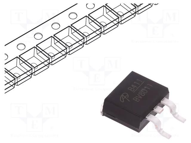 Transistor: P-MOSFET; unipolar; -60V; -55A; 93W; TO263 ALPHA & OMEGA SEMICONDUCTOR AOB411L