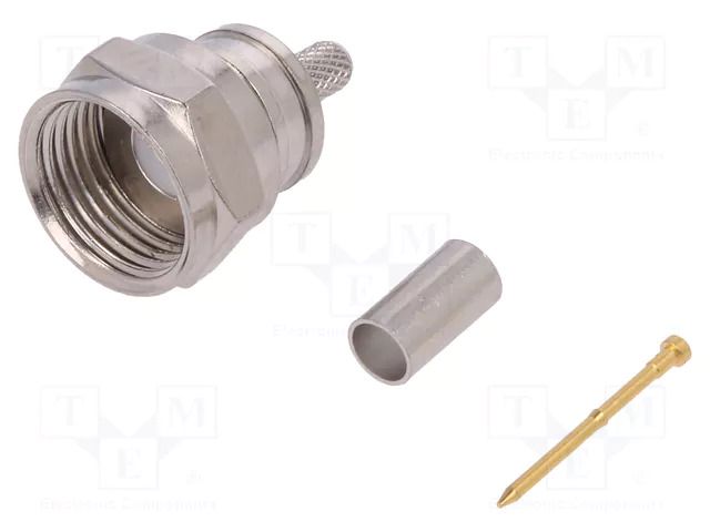Connector: F; plug; male; crimped; for cable; straight; 75Ω; 3GHz TELEGÄRTNER J01600A0012