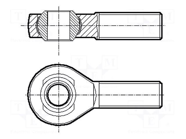 Ball joint; 12mm; M12; 1.75; right hand thread,outside; steel BOSSARD B12/BN34