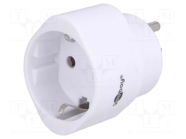 Adapter; Plug: with earthing; Colour: white GOOBAY PLUG-45355