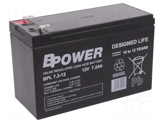 Re-battery: acid-lead; 12V; 7.2Ah; AGM; maintenance-free; 2.4kg BPOWER ACCU-BPL7.2-12/BP