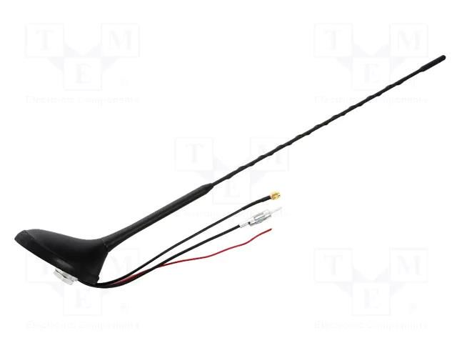 Antenna; car top; 0.41m; AM,FM,GPS; Citroën,Opel,Peugeot; black PER.PIC. A00024