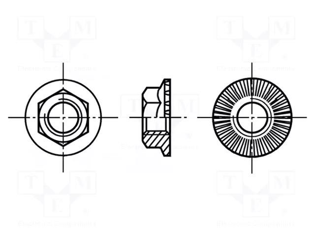 Nut; hexagonal; M5; 0.8; steel; Plating: black finish; H: 4.3mm; 8mm BOSSARD B5/BN2798