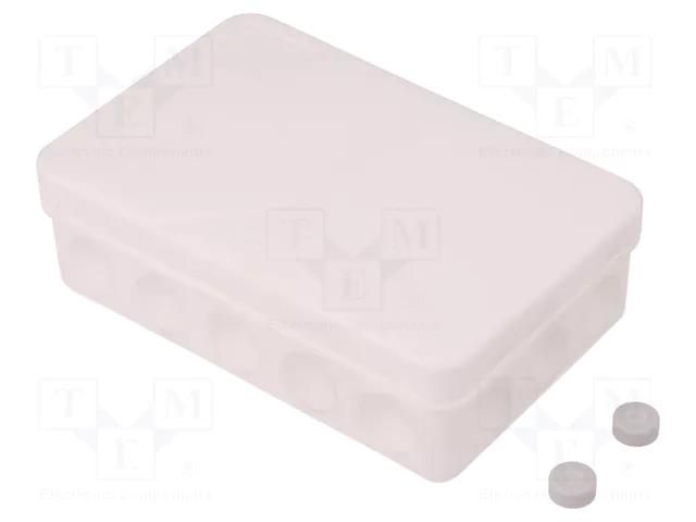 Enclosure: junction box; X: 85mm; Y: 130mm; Z: 37mm; IP55; white; 2K SPELSBERG 2K-16-L/W