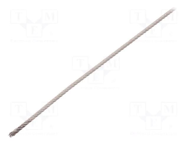 Rope; acid resistant steel A4; Ørope: 2mm; L: 10m; Rope plexus: 7x7 KRAFTBERG L7X7-F2-A4/10M
