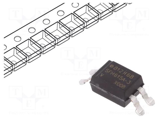 Optocoupler; SMD; Ch: 1; OUT: transistor; Uinsul: 5.3kV; Uce: 70V VISHAY SFH615A-3X008T