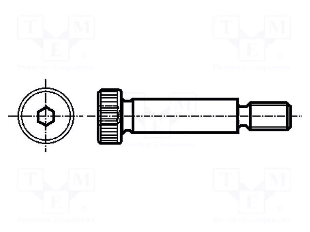 Shoulder screw; steel; M6; 1; Thread len: 11mm; hex key; HEX 4mm BOSSARD B8X6X40/BN1359