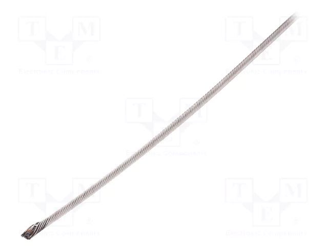 Rope; acid resistant steel A4; Ørope: 2mm; L: 50m; 25kg KRAFTBERG L1X19-F2-A4/50M