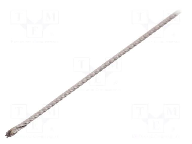 Rope; acid resistant steel A4; Ørope: 2mm; L: 50m; 71kg KRAFTBERG L7X19-F2-A4/50M