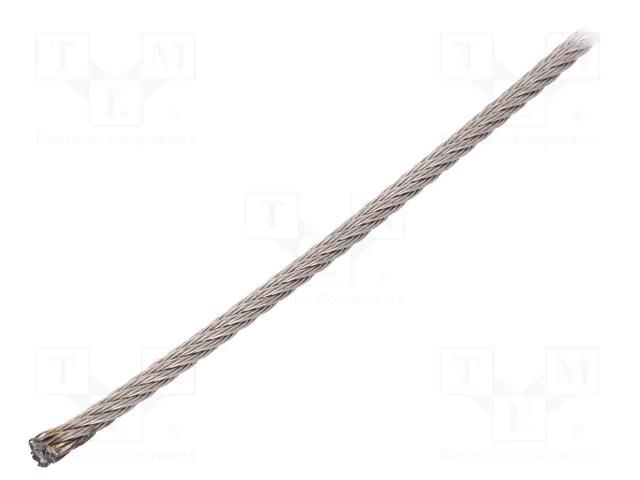 Rope; acid resistant steel A4; Ørope: 3mm; L: 10m; Rope plexus: 7x7 KRAFTBERG L7X7-F3-A4/10M