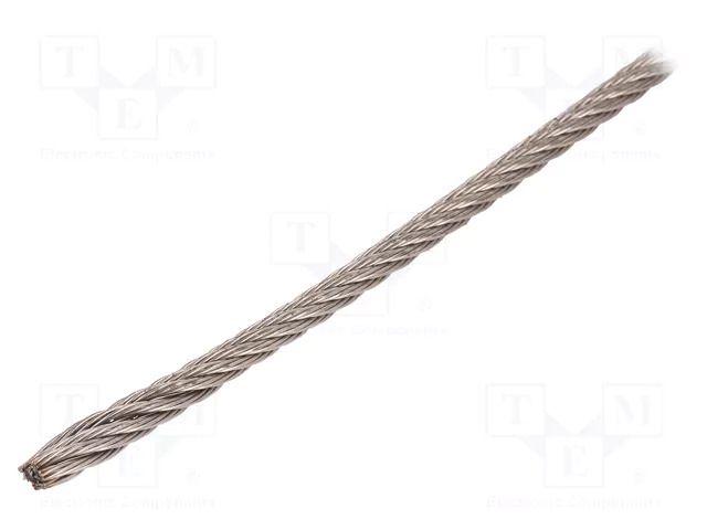 Rope; acid resistant steel A4; Ørope: 5mm; L: 50m; Rope plexus: 7x7 KRAFTBERG L7X7-F5-A4/50M