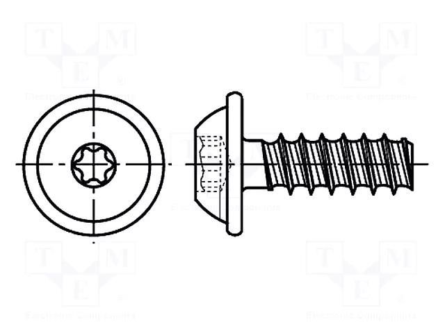 Screw; for plastic; 2x10; Head: button; Torx® PLUS; 6IP; steel; zinc BOSSARD B2X10/BN20040