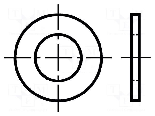 Washer; round; M7; D=14mm; h=1.6mm; laminated paper; BN 1077 BOSSARD B7/BN1077