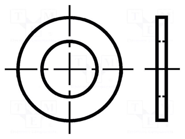 Washer; round; M10; D=20mm; h=2mm; laminated paper; BN 1077 BOSSARD B10/BN1077