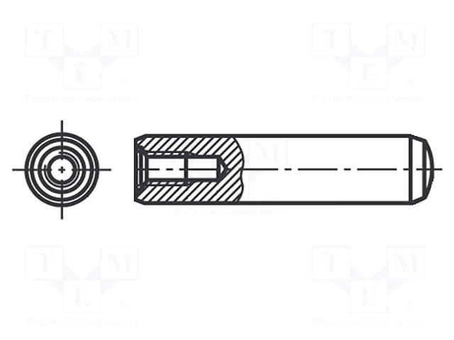 Cylindrical stud; steel; BN 1970; Ø: 6mm; L: 60mm; DIN 7979 BOSSARD B6X60/BN1970