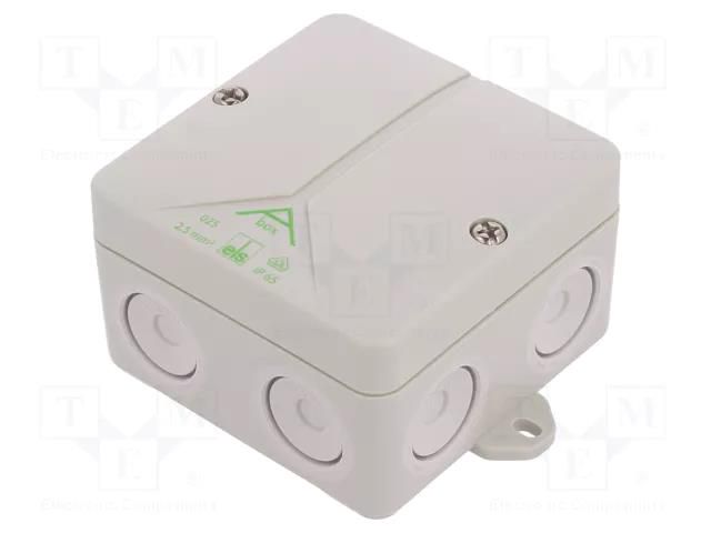 Enclosure: junction box; X: 80mm; Y: 80mm; Z: 52mm; polystyrene; IP65 SPELSBERG ABOX025-AB-2.5
