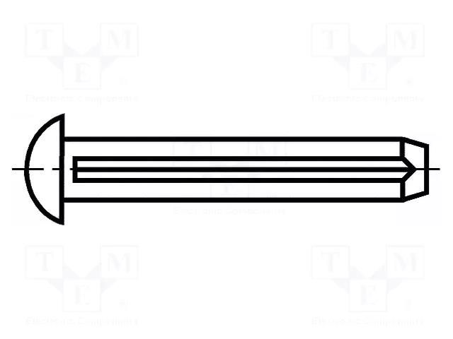 Rivet pin; BN 688; L.rivet: 4mm; Rivet diam: 2mm BOSSARD B2X4/BN688