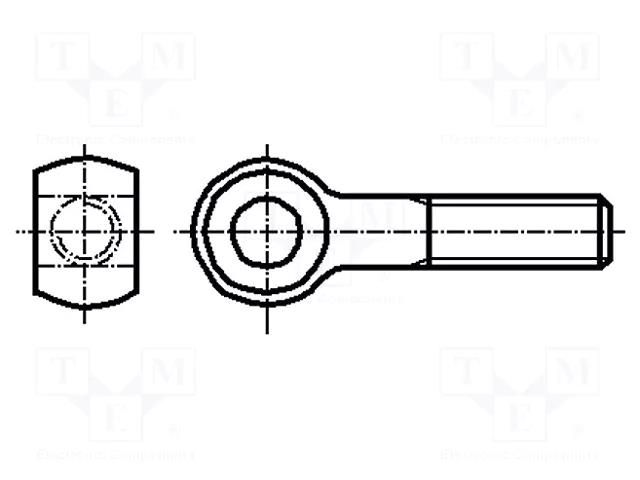 Lifting eye bolt; M20x120; 2.5; Head: eye; DIN 444B; 18mm BOSSARD B20X120/BN11899