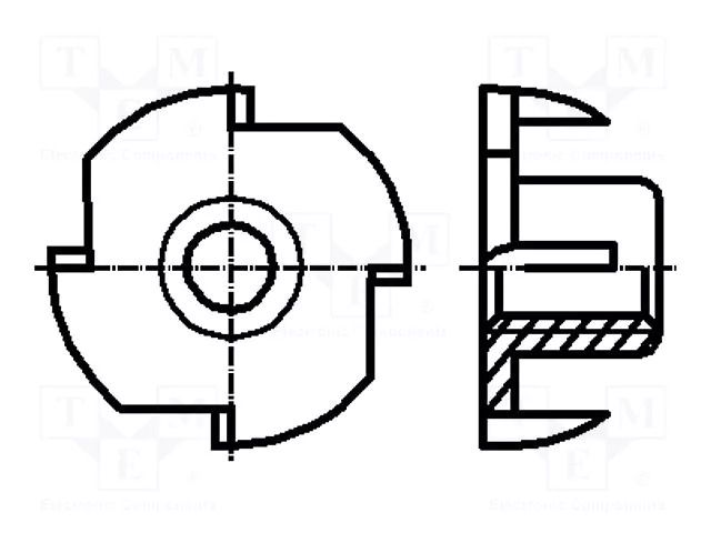 Nut; tee nut; M8; 1.25; steel; Plating: zinc; BN 226 BOSSARD B8/BN226