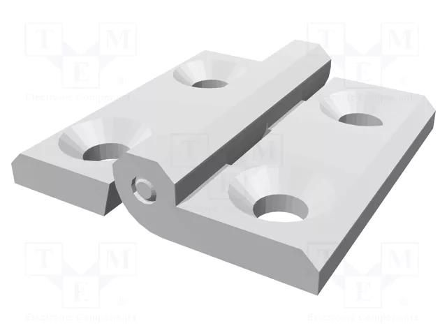 Hinge; Width: 30mm; technopolymer PA; white; H: 30mm ELESA+GANTER CFM30SH-4-CLEAN