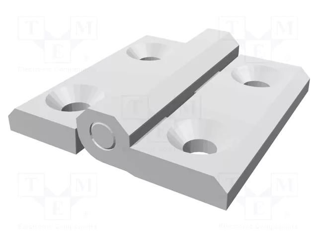 Hinge; Width: 50mm; technopolymer PA; white; H: 50mm ELESA+GANTER CFM50SH-6-CLEAN
