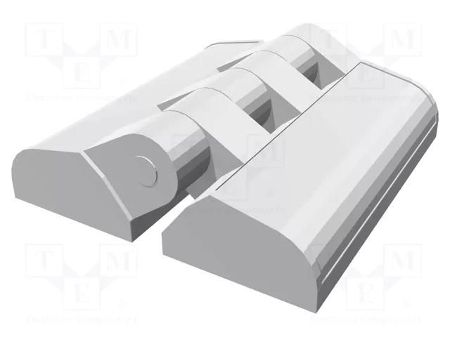 Hinge; Width: 48mm; technopolymer PA; black; H: 49.5mm; -20÷80°C ELESA+GANTER CFT.49SH-5-C9