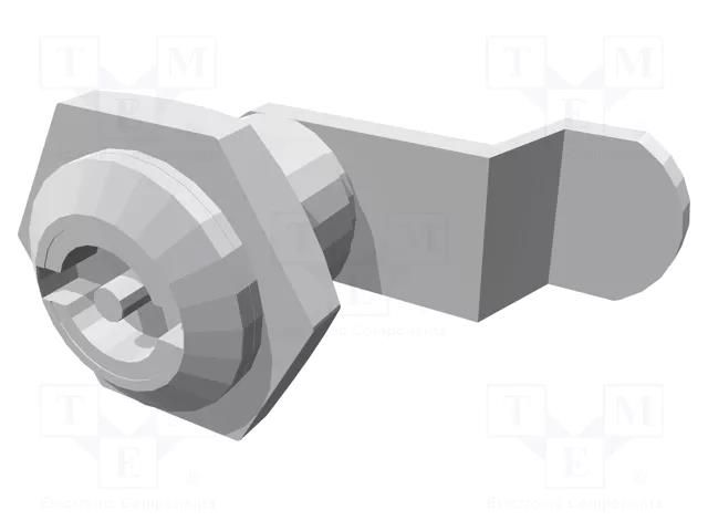 Lock; zinc alloy; 30mm; nickel; Actuator material: steel ELESA+GANTER CQ/A-M19X1-36-30