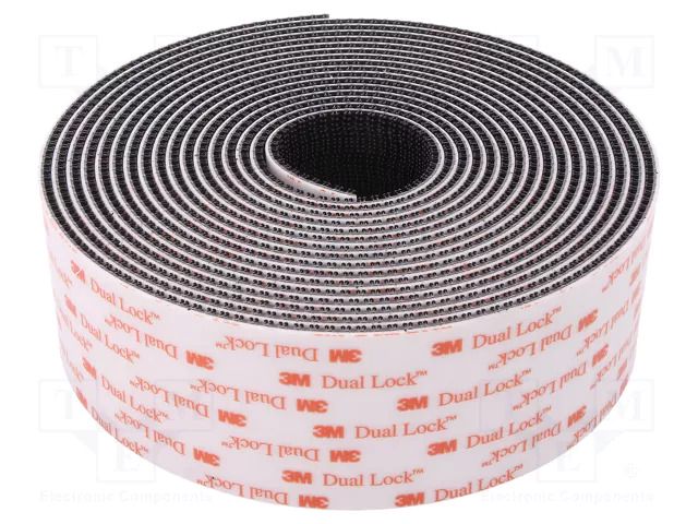 Tape: hook and loop; W: 50mm; L: 5m; Thk: 5700um; acrylic; black 3M 3M-SJ3551-50-5