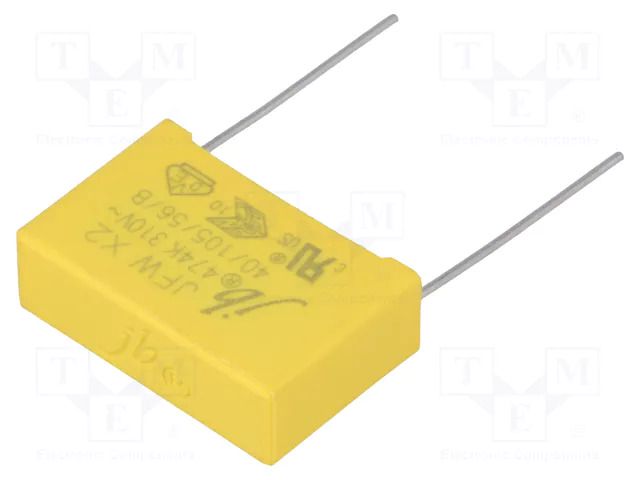 Capacitor: polypropylene; suppression capacitor,X2; 470nF; THT Jb Capacitors JFW-470N/310-P22