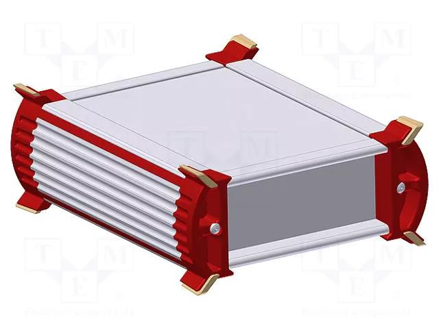 Enclosure: with panel; CC; X: 200mm; Y: 200mm; Z: 50mm; aluminium FISCHER ELEKTRONIK CC-50-200-200-ME