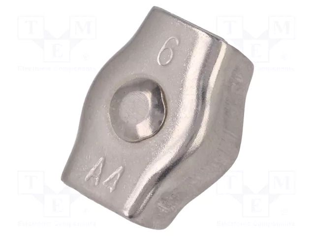 Rope clamp simplex; acid resistant steel A4; for rope KRAFTBERG ZLR1-6-A4