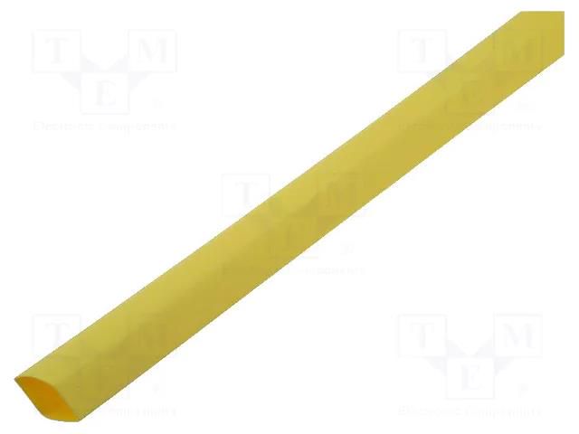 Heat shrink sleeve; glueless; 2: 1; 9.5mm; L: 1m; yellow; -55÷125°C CYG/KTG CB-HFT9.5/1M-YE