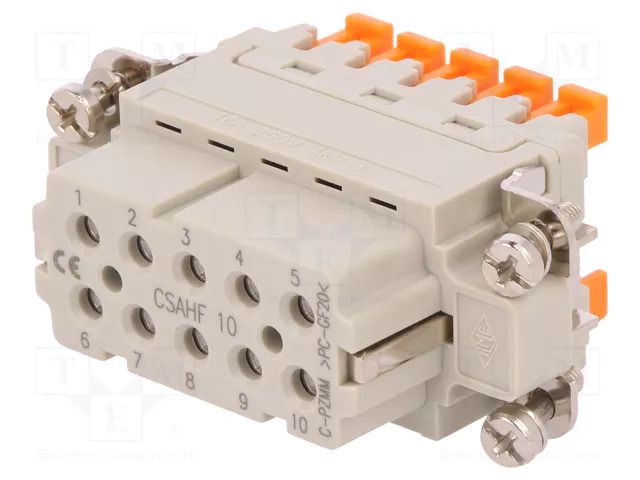 Connector: HDC; contact insert; female; CSAH; PIN: 10; 16A; 600V ILME CSAHF10