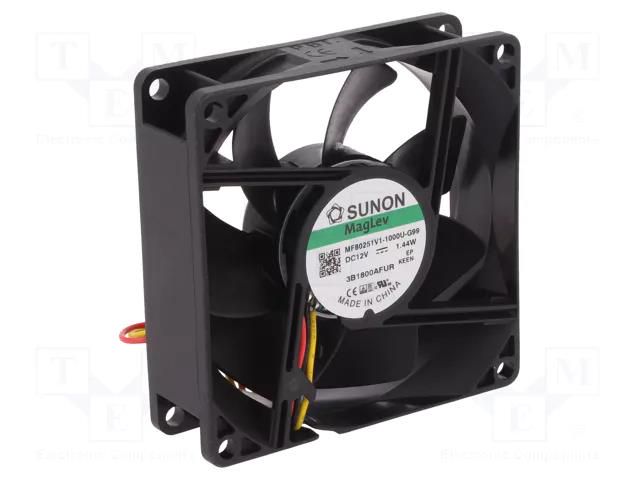 Fan: DC; axial; 12VDC; 80x80x25mm; 69.29m3/h; 33dBA; Vapo; 3200rpm SUNON MF80251V1-G99-A