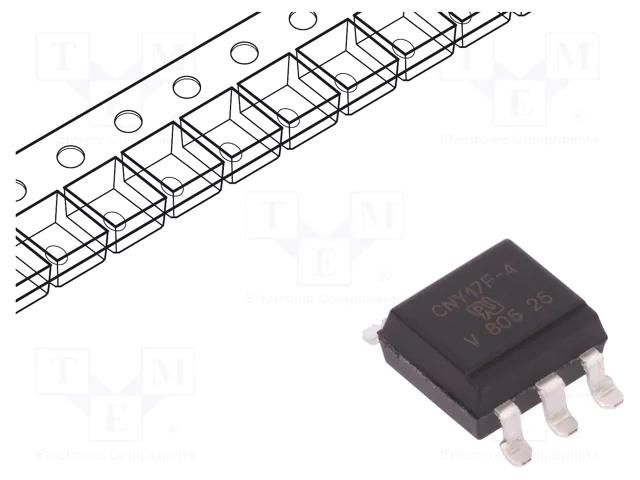 Optocoupler; SMD; Ch: 1; OUT: transistor; Uinsul: 5.3kV; Uce: 70V VISHAY CNY17F-4X007T