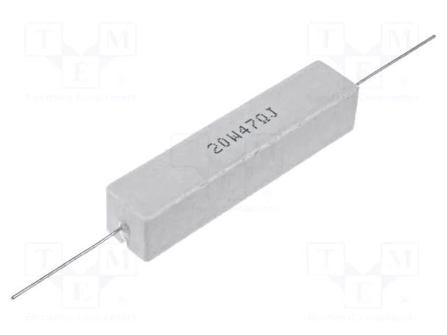 Resistor: wire-wound; cement; THT; 470mΩ; 20W; ±5%; Ø0.8x35mm SR PASSIVES CRL20W-0R47