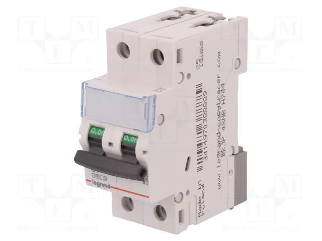 Circuit breaker; 400VAC; Inom: 1A; Poles: 2; for DIN rail mounting LEGRAND 403520