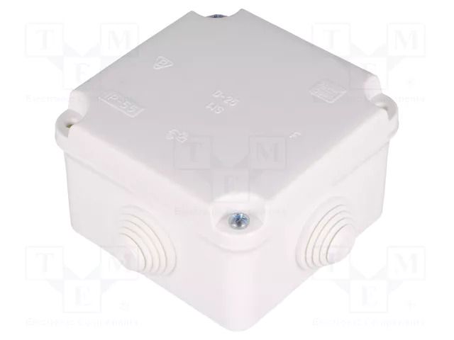 Enclosure: junction box; X: 88mm; Y: 88mm; Z: 60mm; wall mount; IP55 ELEKTRO-PLAST NASIELSK EPN-0223-00