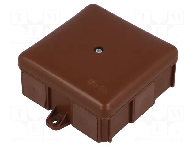 Enclosure: junction box; X: 86mm; Y: 86mm; Z: 39mm; wall mount; IP55 ELEKTRO-PLAST NASIELSK EPN-0226-61