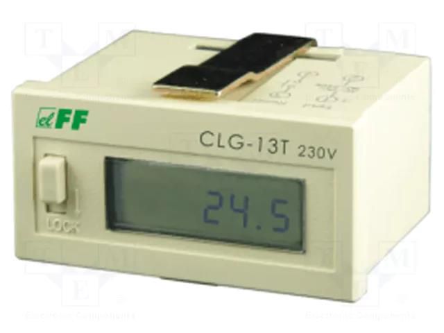 Counter: electronical; working time; LCD; Range: 0÷99999,9h; IP20 F&F CLG-13T/24
